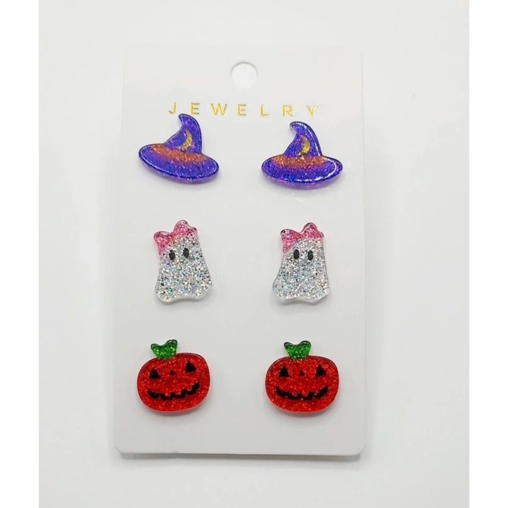 Glitter Halloween Earrings Set of 3 NWT
